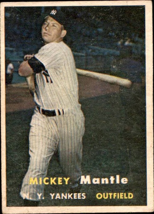 1957 Topps Mickey Mantle baseball card